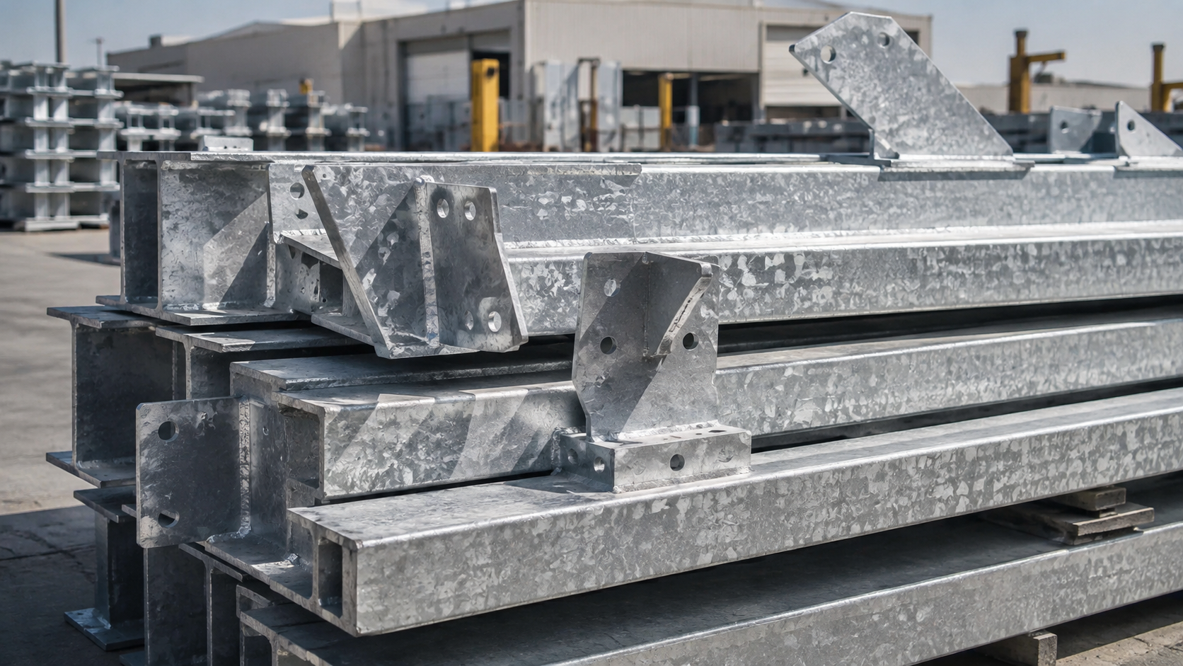 Finished galvanized structural steel